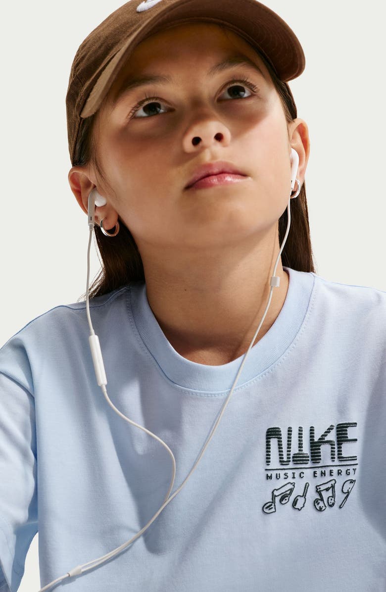 Nike Kids' Max90 Swoosh Sounds Graphic T-Shirt, Alternate, color, Hydrogen Blue