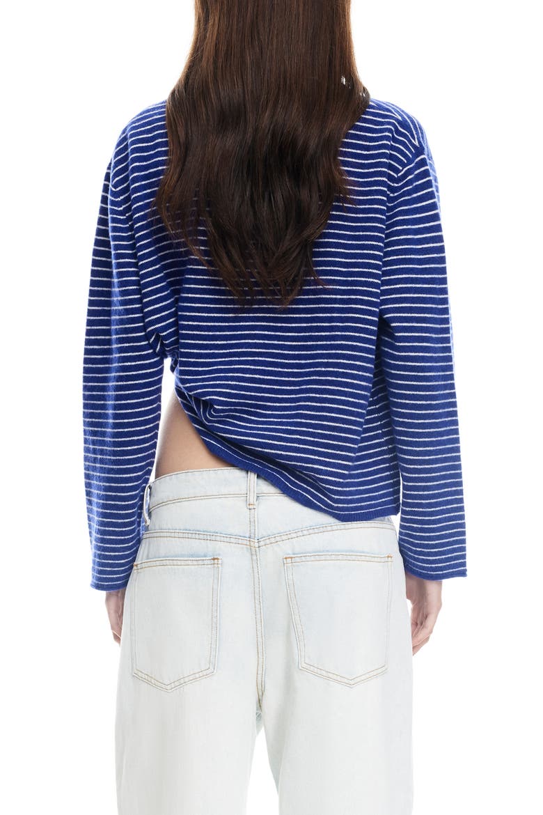 Stripe Long Sleeve Polo Sweater, Alternate, color, BLUE STRIPE
