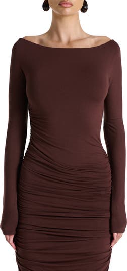 Tie Front Long Sleeve Maxi Dress