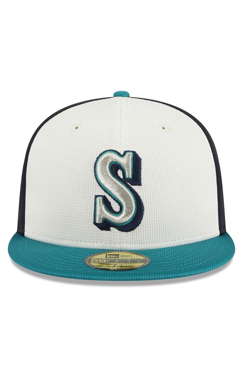 New Era Men's New Era  Cream Seattle Mariners 2024 Batting Practice 59FIFTY Fitted Hat, Alternate, color, 