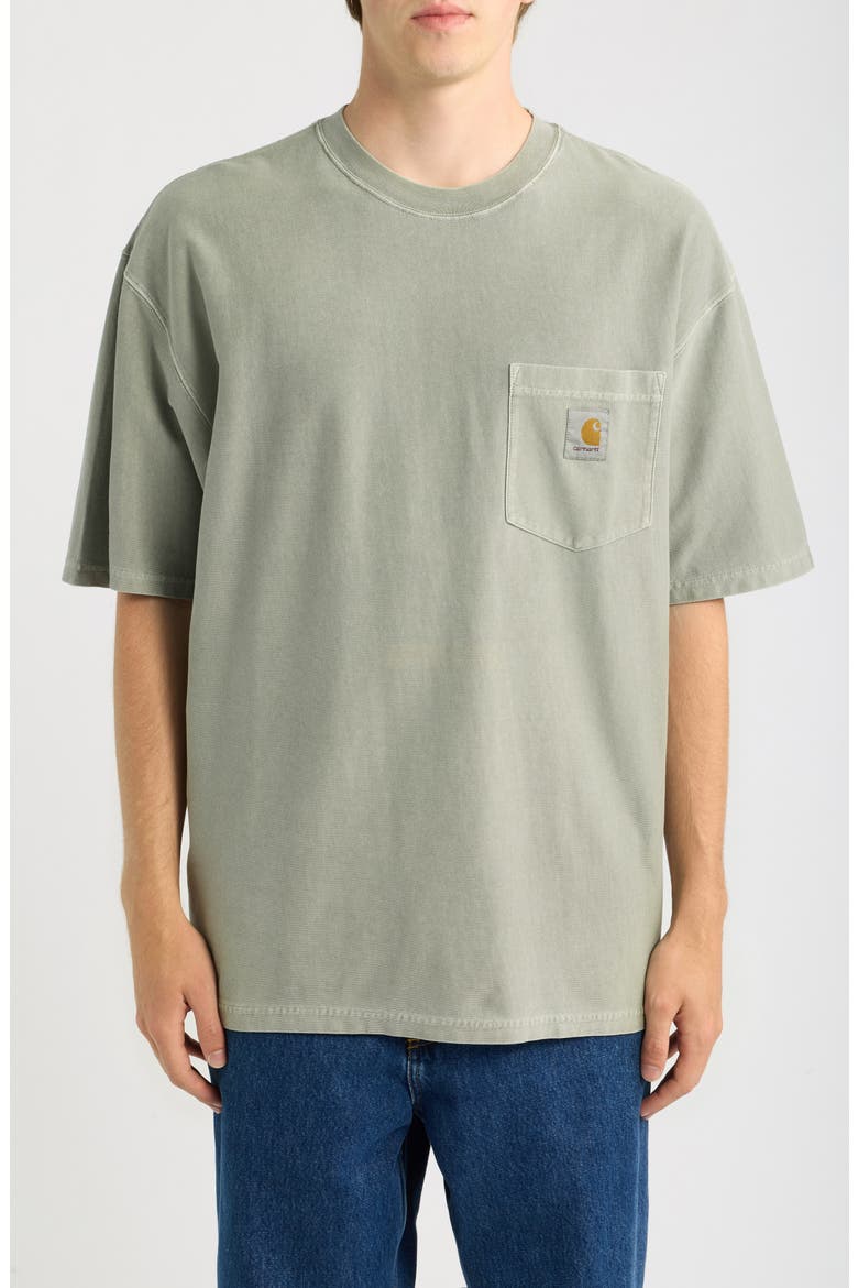 Loose Fit Pocket T-Shirt, Main, color, SHADY GREEN (GARMENT DYED)