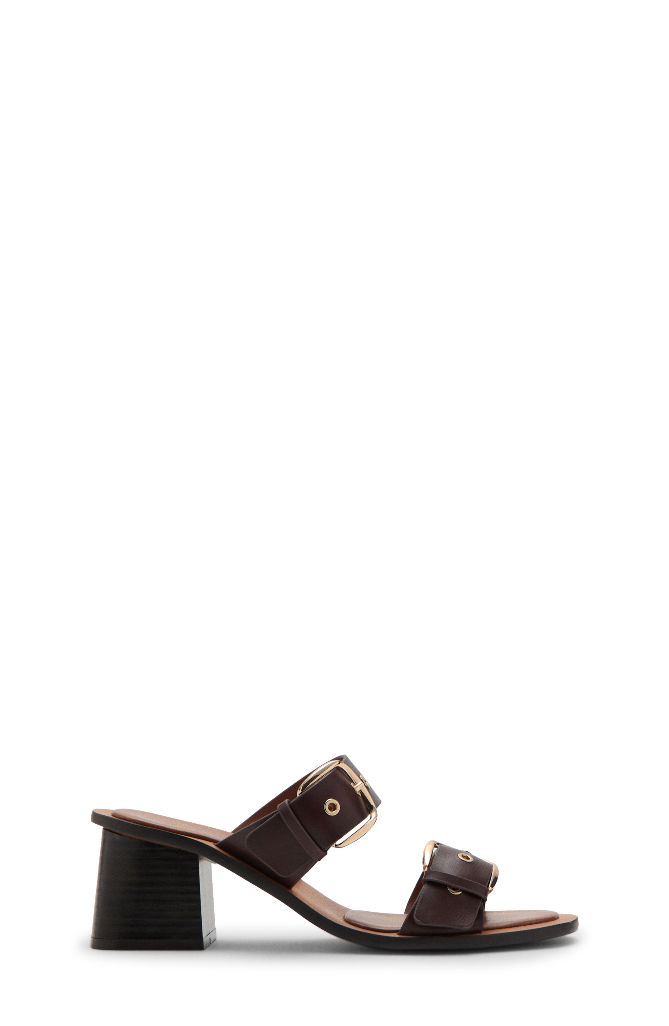 Amy Buckle Strap Slide Sandal, Alternate, color, BROWN