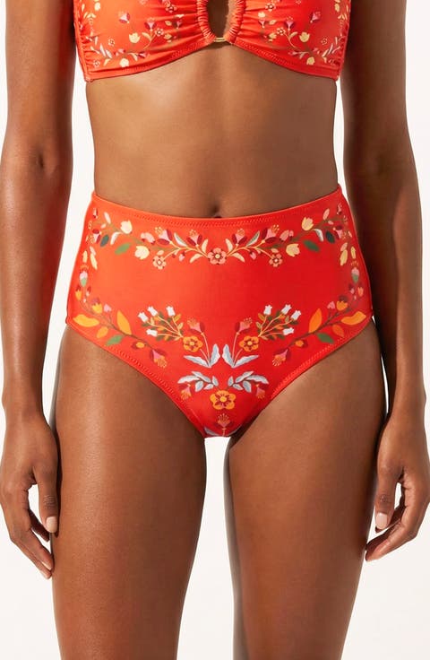 Scarlet Bloom Reversible Bikini Bottom