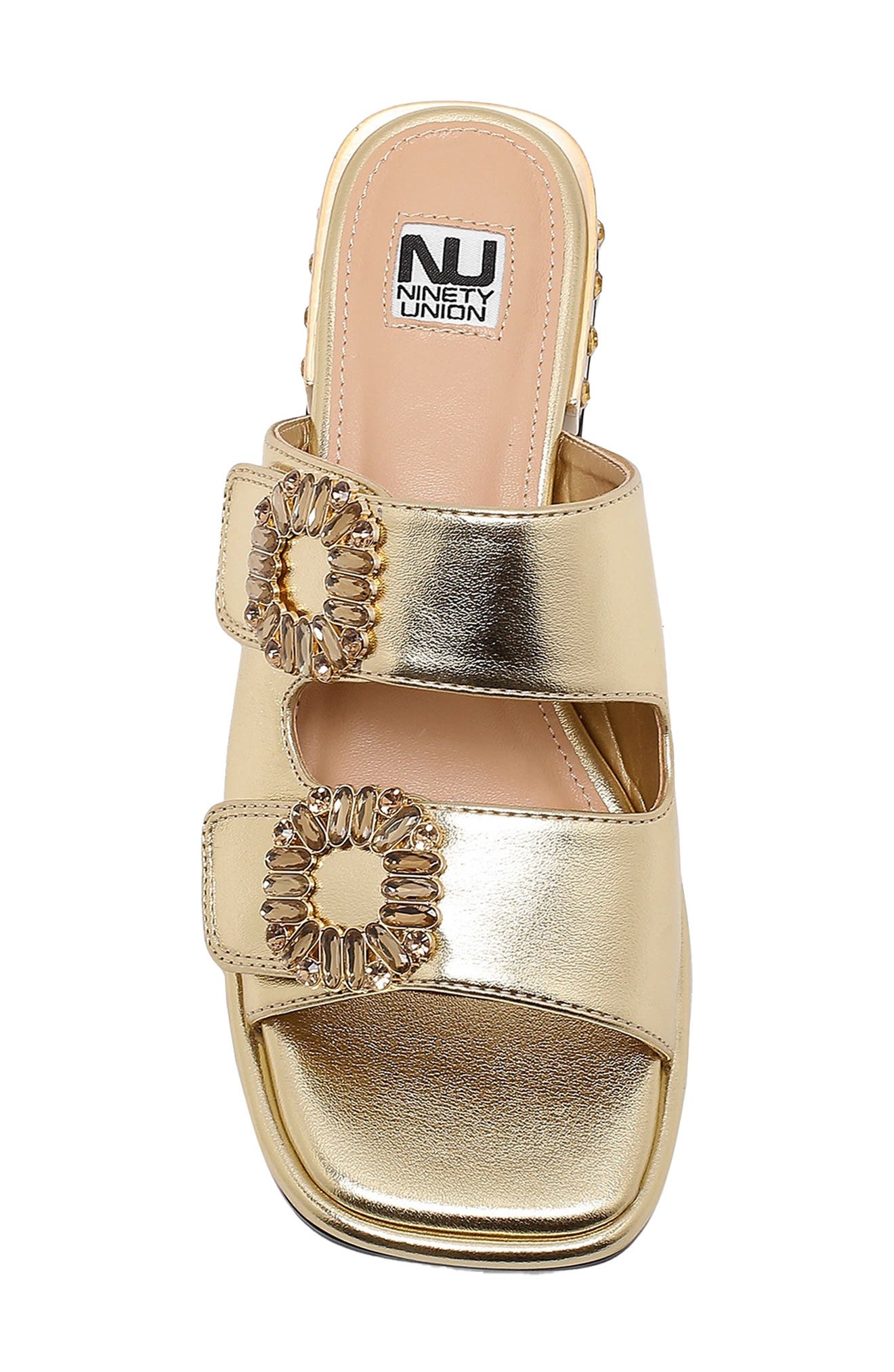 Resort Rhinestone Slide Sandal, Alternate, color, GOLD