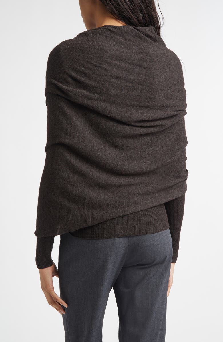 Paloma Wool Elio Semisheer Baby Alpaca & Extrafine Wool Blend Rib Crossover Sweater, Alternate, color, Brown