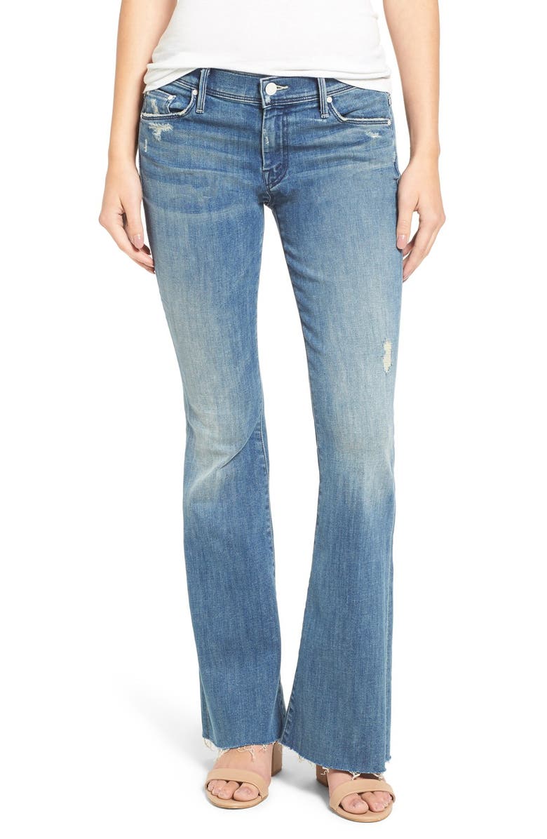 MOTHER Raw Hem Flare Jeans, Alternate, color,