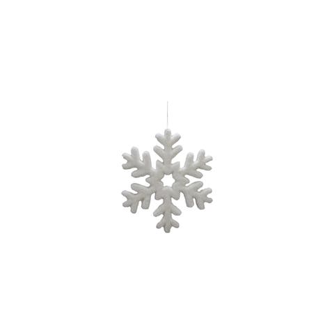 Flocked Foam Snowflake Ornament, White
