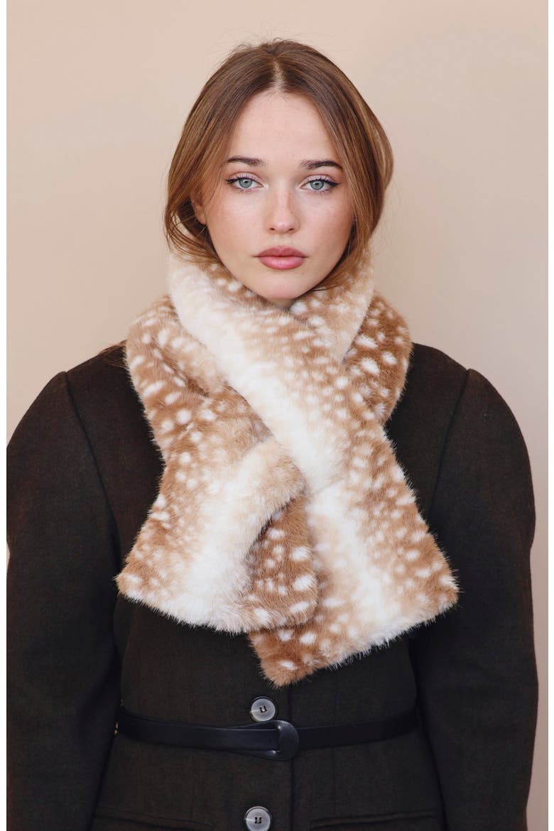Bambi Faux Fur Scarf, Alternate, color, BAMBI