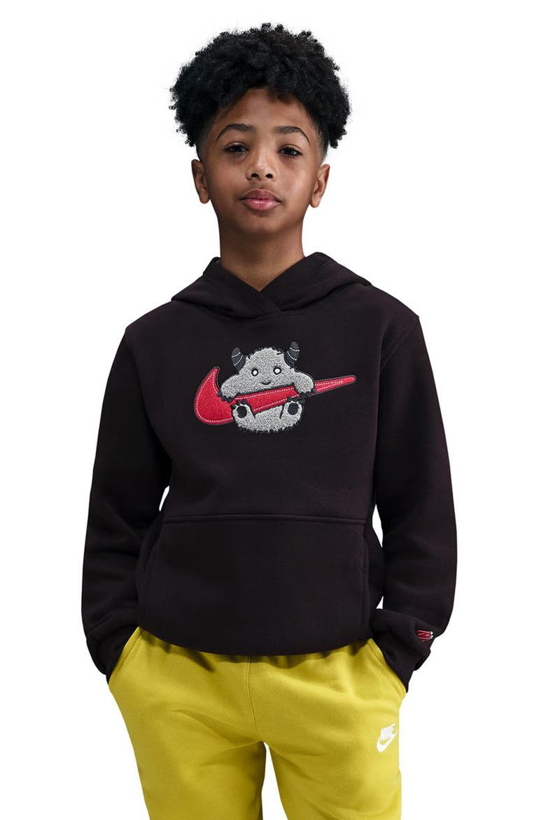 Kids' Club Fleece Hoodie, Main, color, BURGUNDY/ ASH