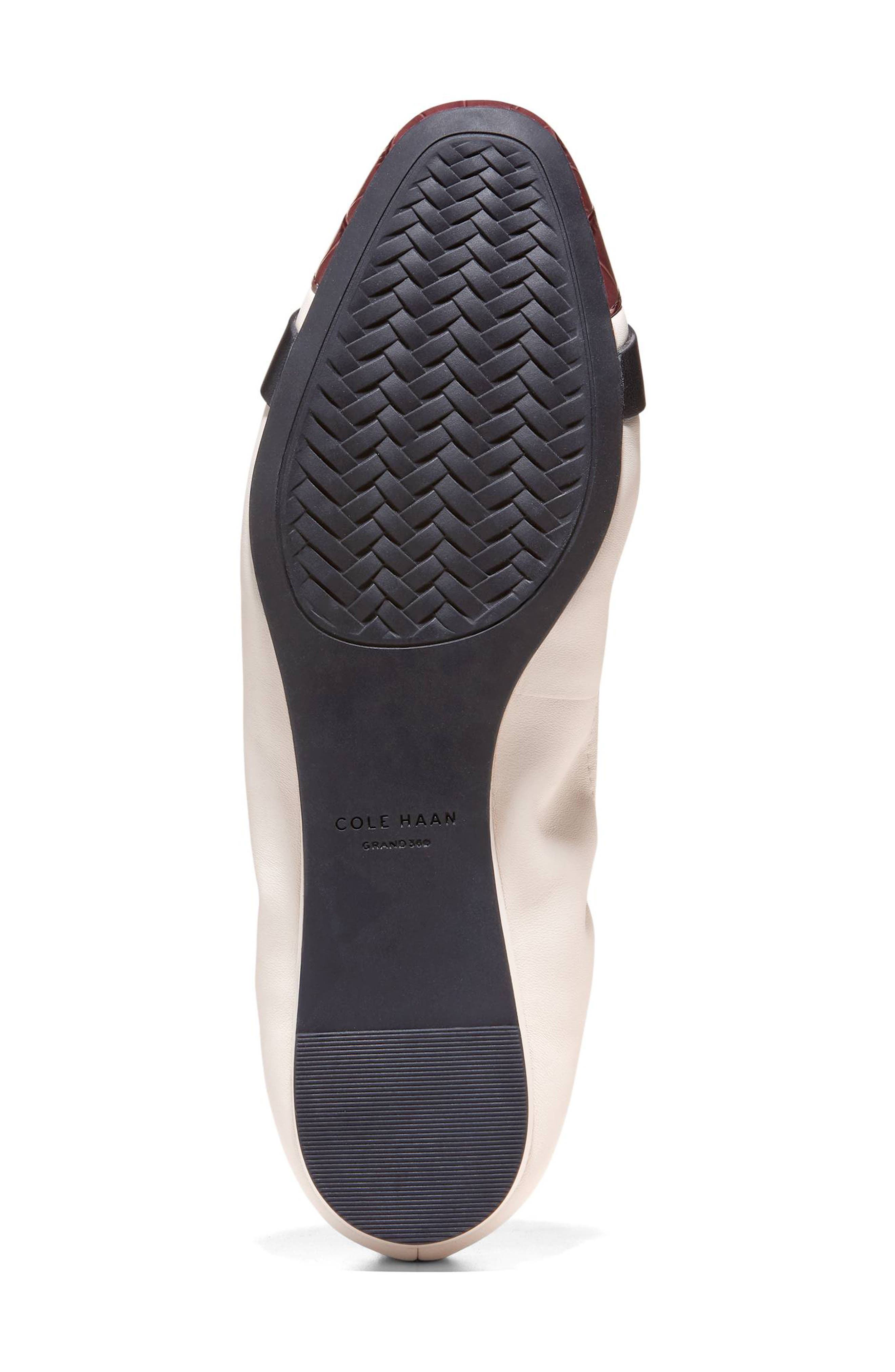 Cole Haan Go-To Tova Bow Ballet Flat, Alternate, color, Powder Leather/ Mahogany Croc