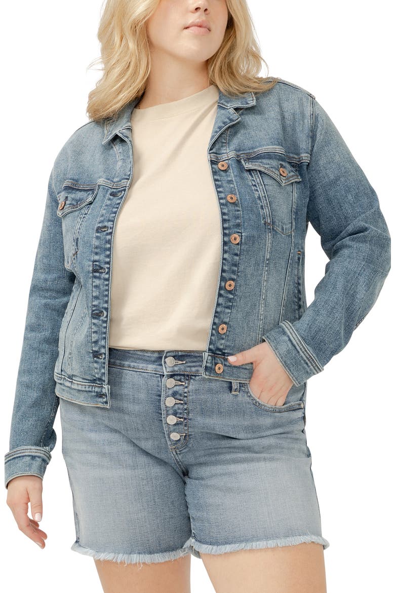 Fitted Denim Jacket, Main, color, INDIGO