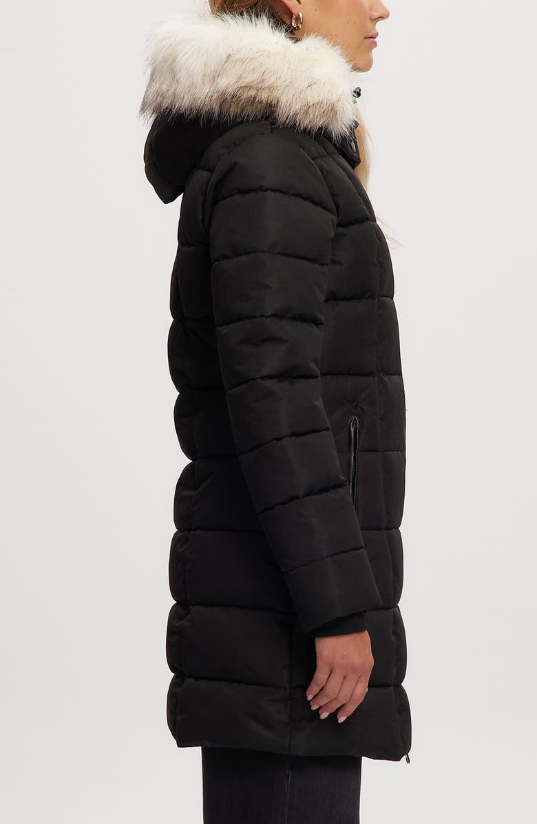 Noize Hannah Faux Fur Trim Hooded Parka, Alternate, color, Black