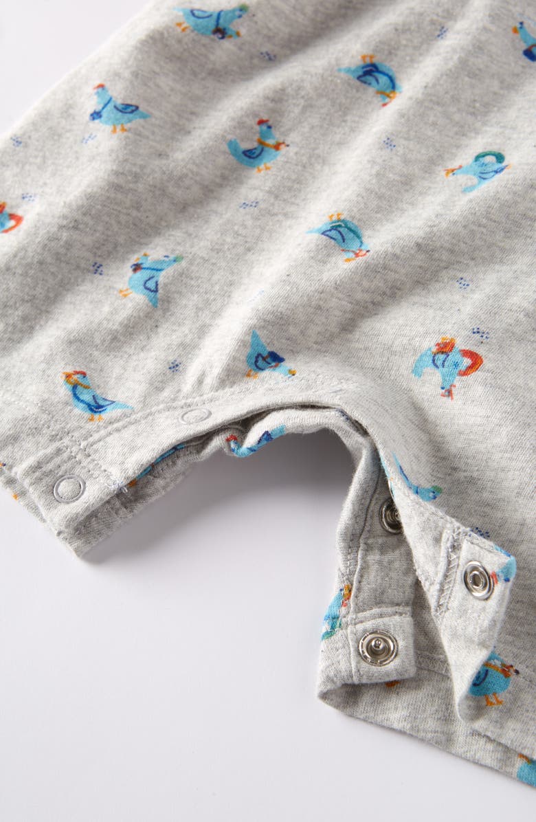 Tucker + Tate Print Cotton Polo Romper, Alternate, color, Grey Heather Tourist Pigeons