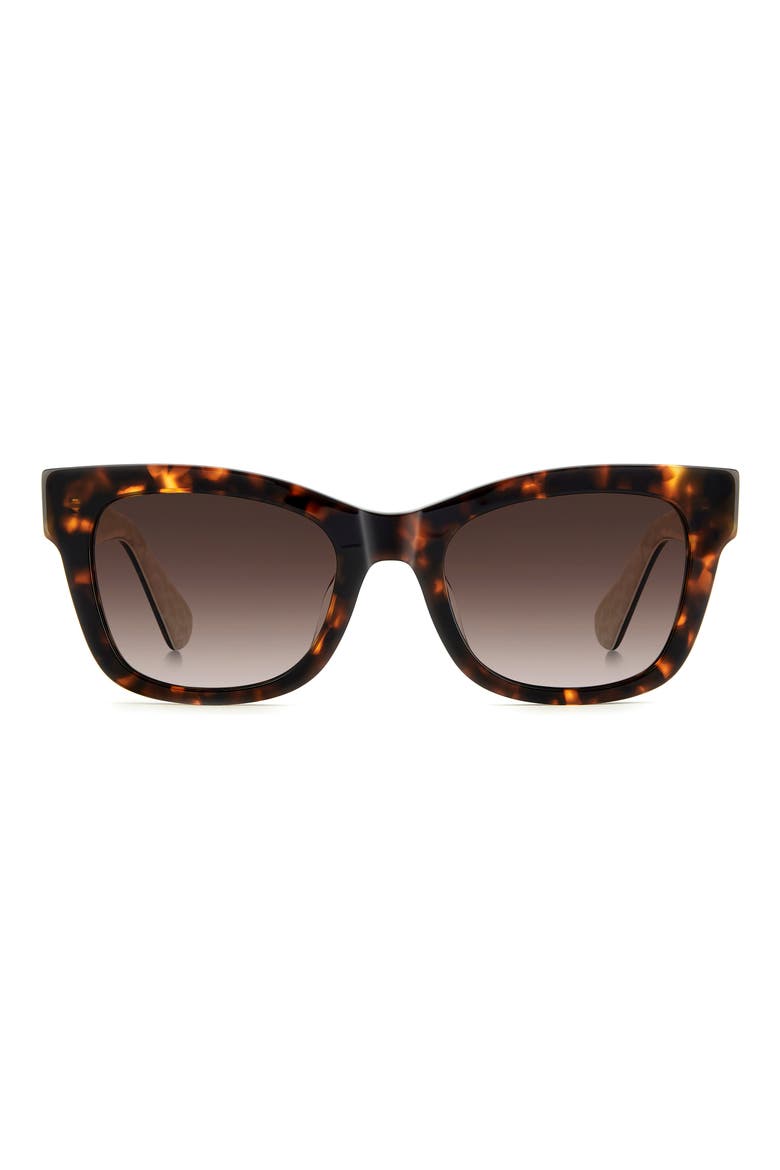 51mm gradient polarized square sunglasses, Main, color, HAVANA PATTERN BEIGE/ BROWN