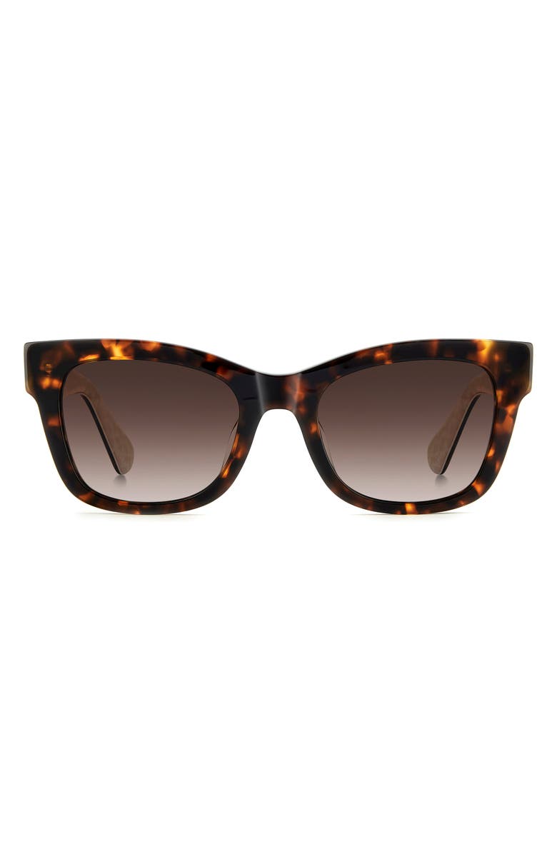 Kate Spade New York 51mm gradient polarized square sunglasses, Main, color, Havana Pattern Beige/ Brown