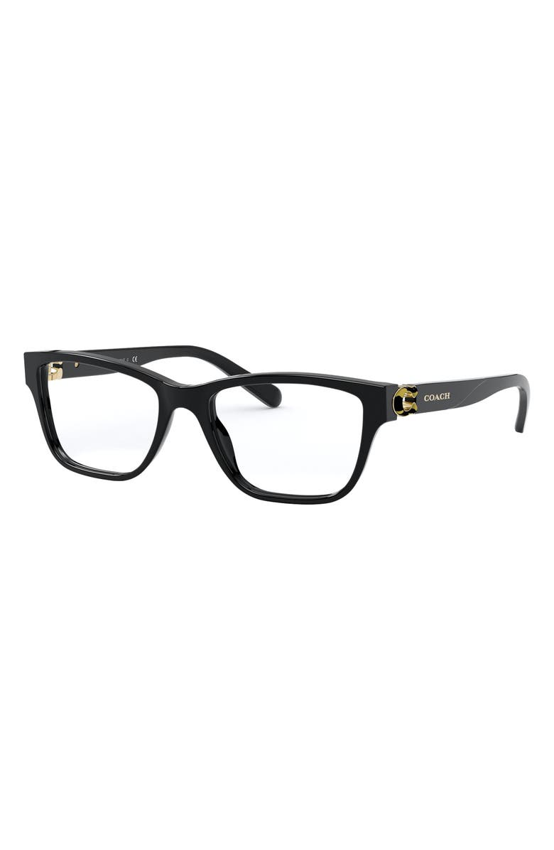COACH 52mm Rectangular Optical Glasses, Alternate, color, 