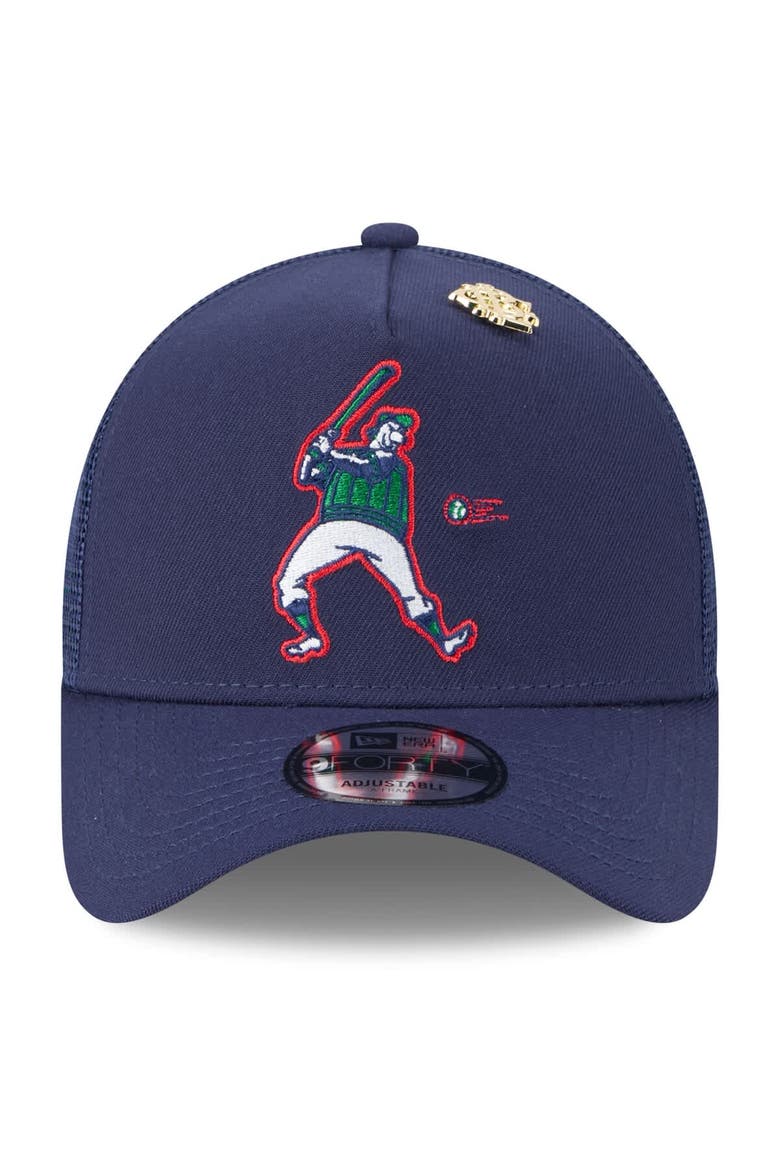 Men's New Era  Navy Milwaukee Brewers 2025 Big League Chew A-Frame 9FORTY Adjustable Trucker Hat, Alternate, color, Navy