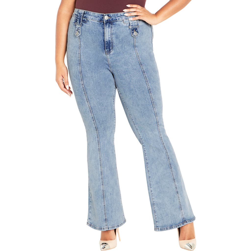 City Chic Asha Mia High Waist Bootcut Jeans In Blue