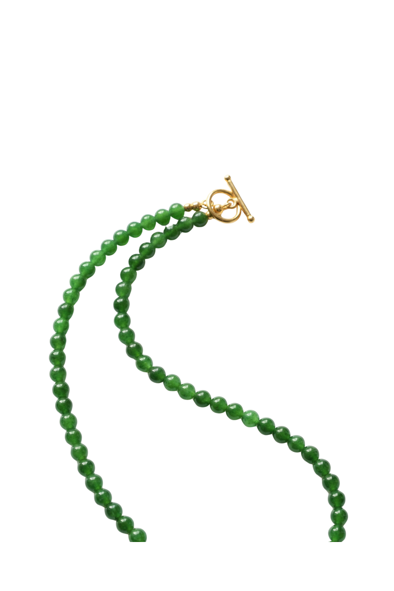 Forest Green chalcedony beaded necklace, Alternate, color, Green