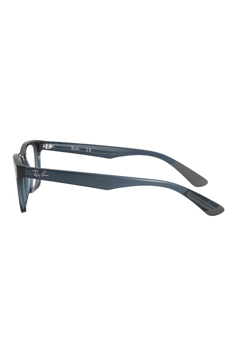 55mm Square Optical Glasses, Alternate, color, TRANSPARENT GREY/ BLUE