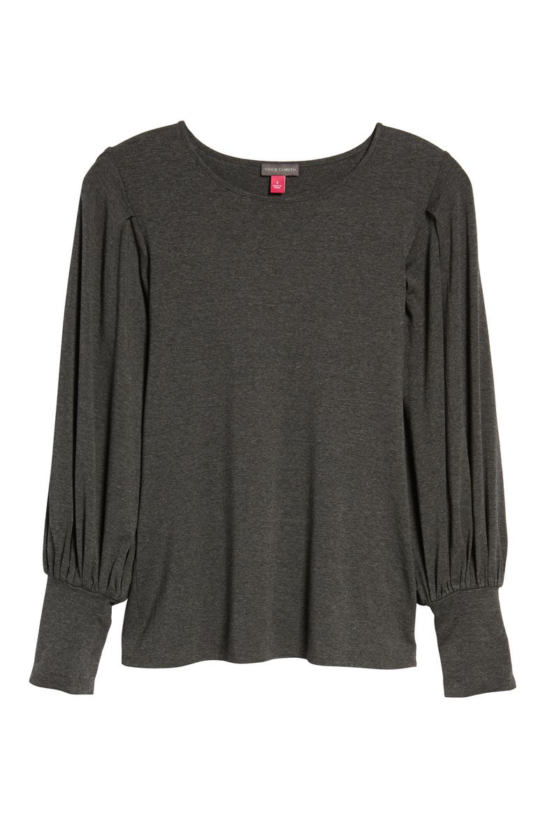 Bubble Drama Sleeve Tee, Alternate, color, MEDIUM HEATHER GREY
