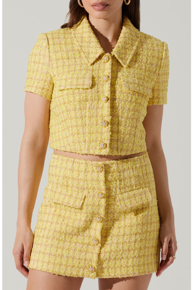 Mavey Miniskirt, Alternate, color, YELLOW TWEED