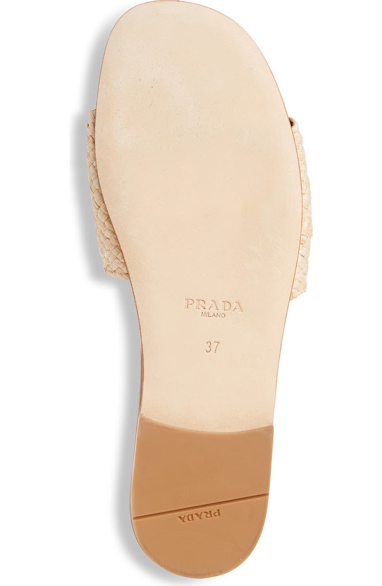 Prada Embellished Raffia Slide Sandal, Alternate, color,