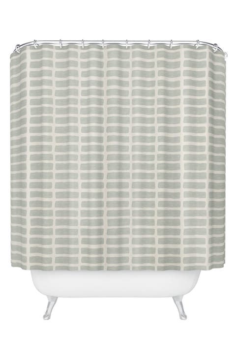 Lateral Block Print Shower Curtain