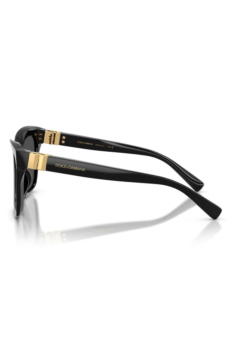 Dolce&Gabbana 55mm Square Sunglasses, Alternate, color, Black / Dark Grey