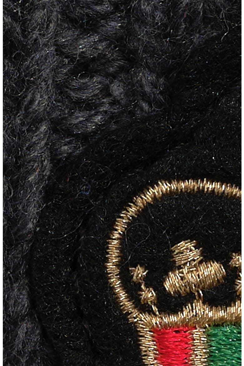 Cable Crest Patch Scarf, Alternate, color, Charcoal Heather