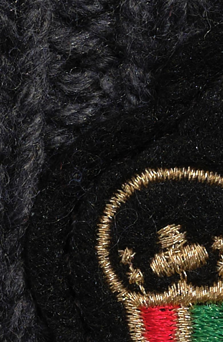 Lauren Ralph Lauren Cable Crest Patch Scarf, Alternate, color, Charcoal Heather