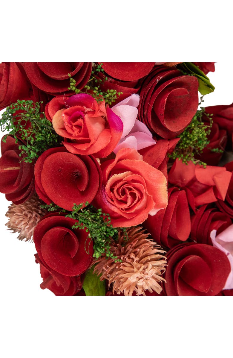 Northlight Artificial Floral Heart Valentine's Day Wreath - 13.5", Alternate, color, Red