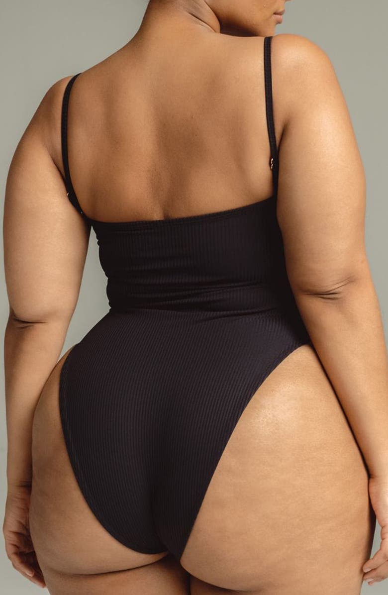 MONTCE Jacelyn Rib One-Piece Swimsuit, Alternate, color, Black Rib