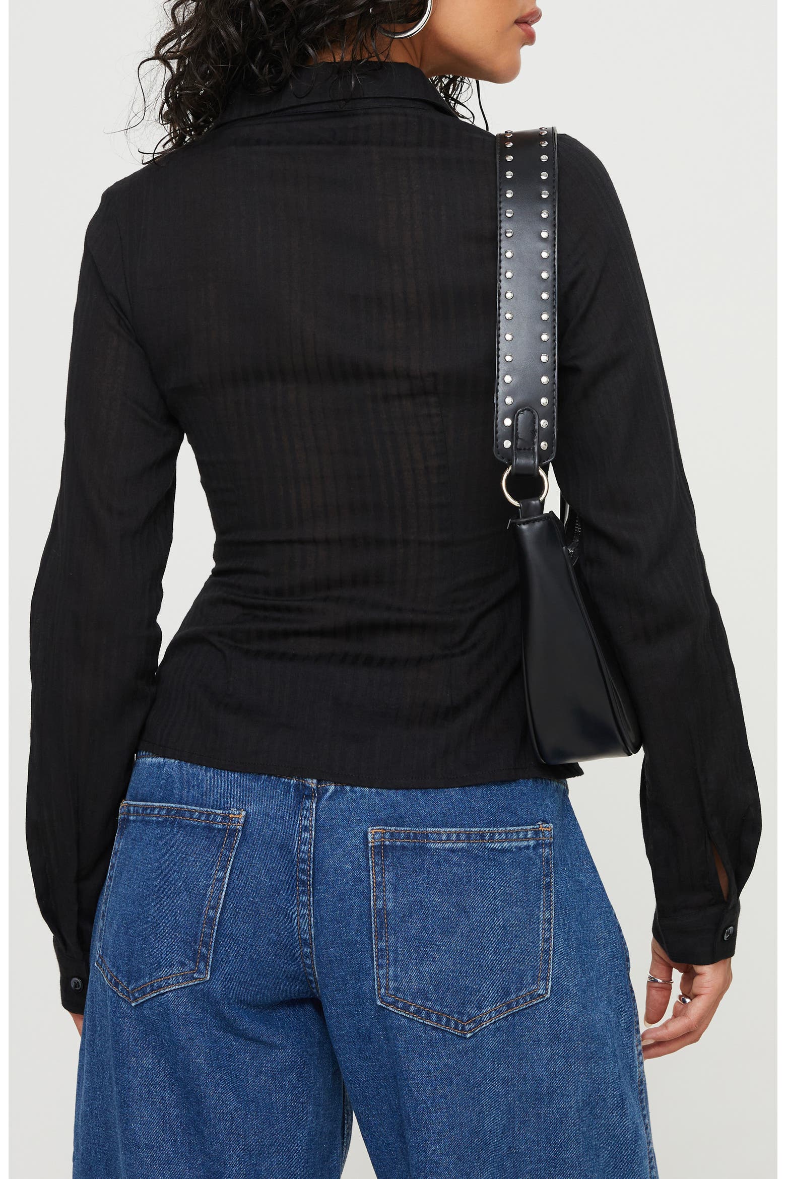 Fongler Princess Polly Fogler Rib Cotton Button-Up Shirt (Women) | Nordstrom