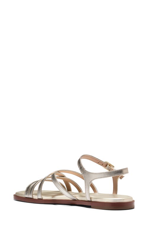 Cole Haan Flynn Strappy Sandal In Soft Gold Leather