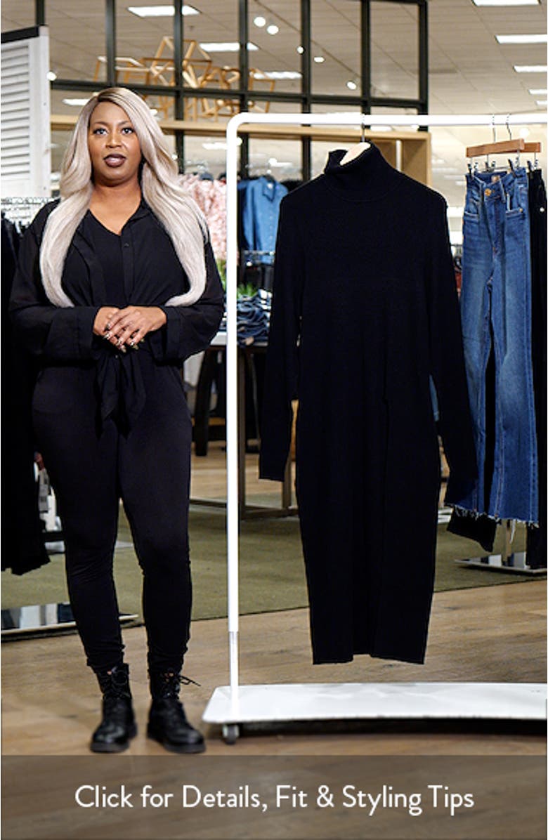 Split Longline Long Sleeve Sweater Dress, sales video thumbnail