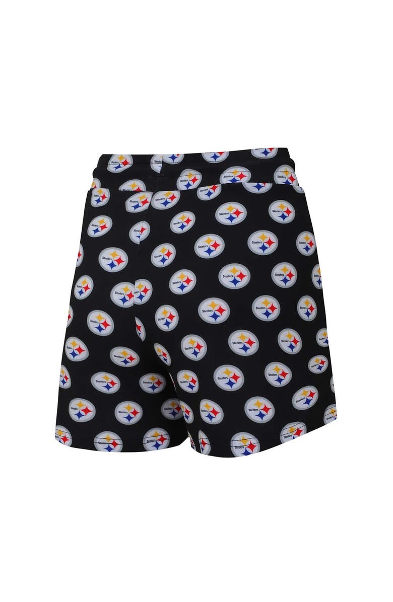 CONCEPTS SPORT Women's Concepts Sport Pittsburgh Steelers Gauge Allover Print Cropped Tank Top & Shorts Sleep Set, Alternate, color, Black