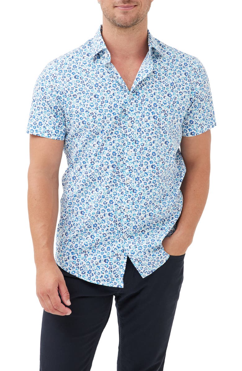 Rodd & Gunn Upper Junction Floral Short Sleeve Button-Up Shirt, Main, color,