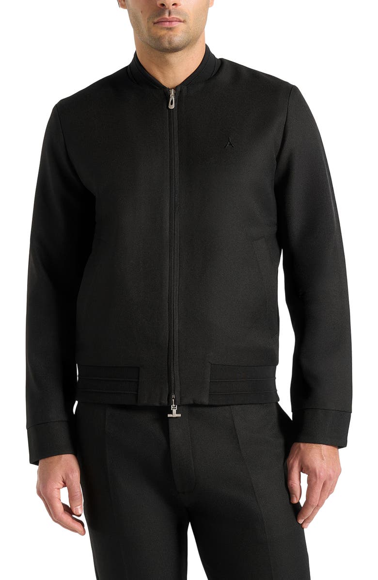 Manière De Voir Sami Tailored Bomber Jacket, Alternate, color, Black