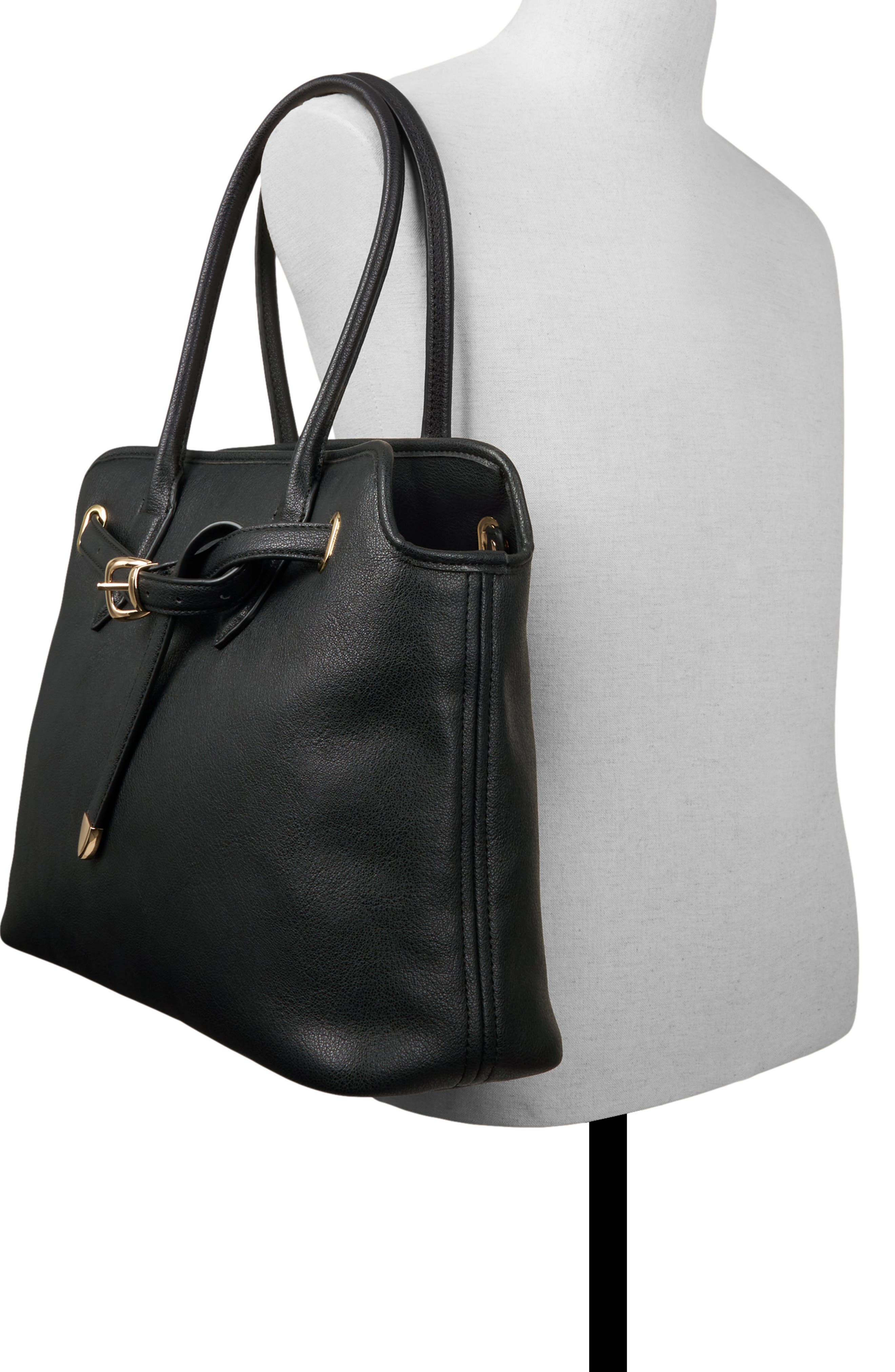 ALDO Eevangeliaax Faux Leather Tote, Alternate, color, Other Black