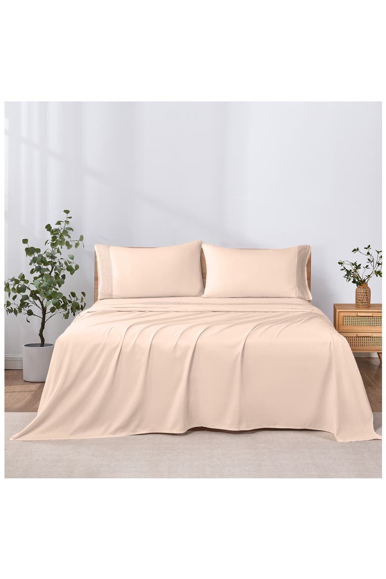 Crochet Lace 4-Piece Sheet Set, Alternate, color, BLUSH