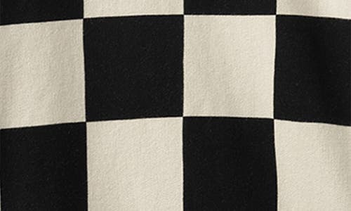 Nununu Kids' Checkmate Long Sleeve Sweatshirt Dress In Smokey Natural