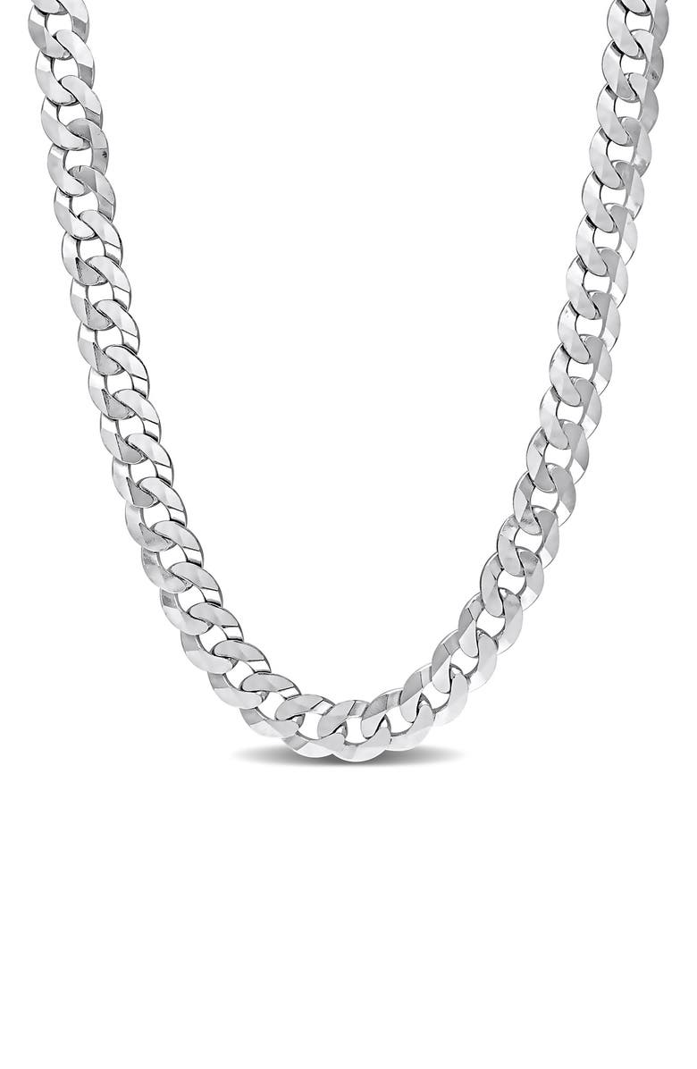DELMAR Sterling Silver Curb Link Chain Necklace, Main, color, 