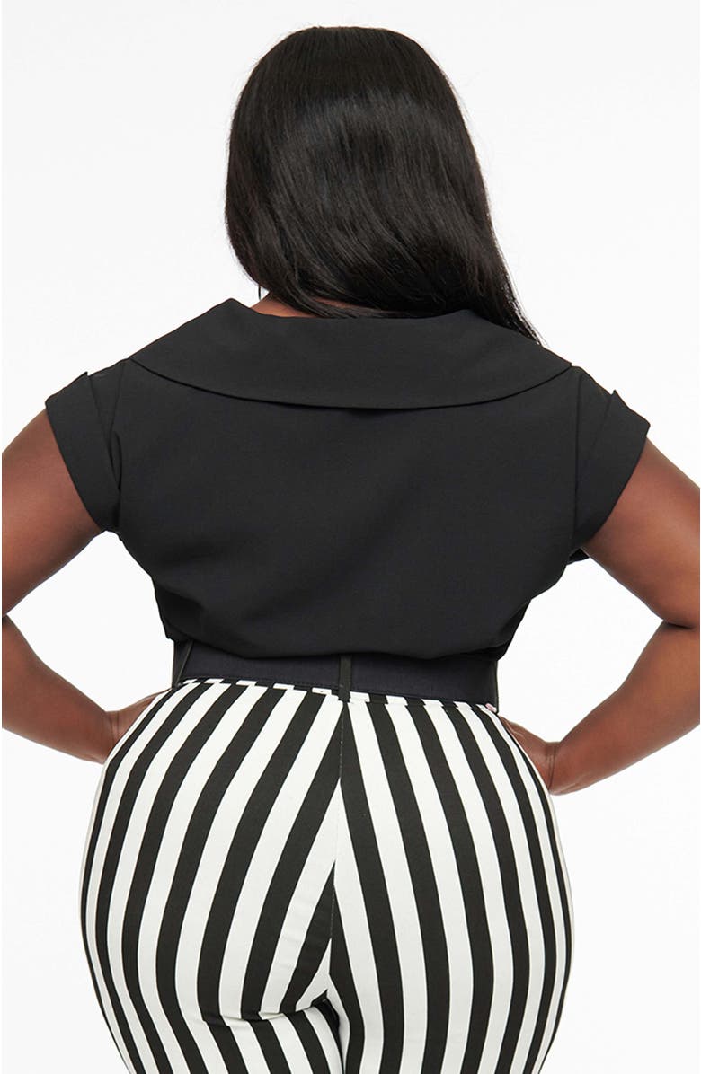 Unique Vintage Plus Size 1960s Twill Sleeveless Blouse, Alternate, color, Black