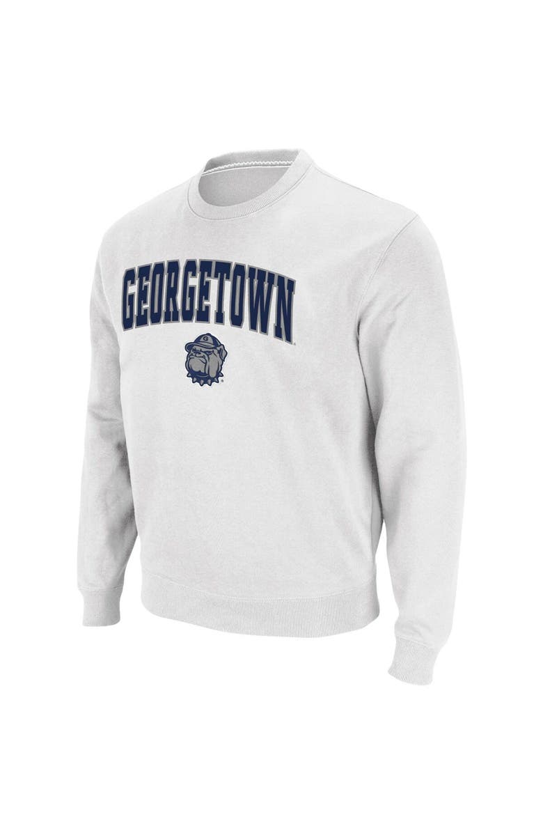 COLOSSEUM Men's Colosseum White Georgetown Hoyas Arch & Logo Tackle Twill Pullover Sweatshirt, Alternate, color, White