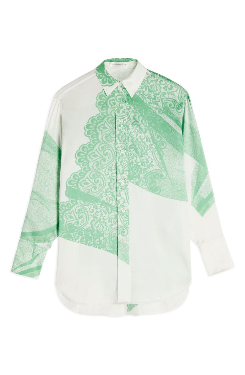 Victoria Beckham Lace Print Oversize Button-Up Shirt, Alternate, color,