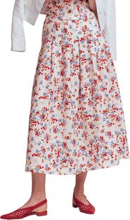Boden Valentina Linen Midi Skirt