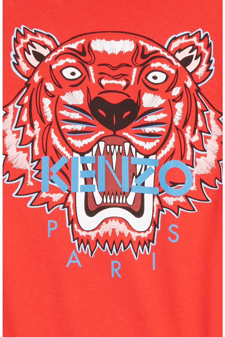 Tiger Icon Long Sleeve Graphic Tee, Alternate, color, RED