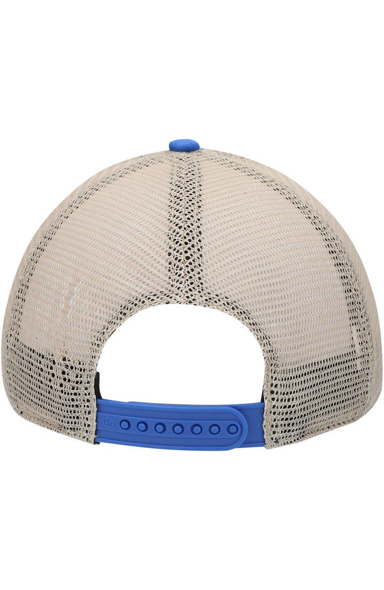 '47 Men's '47 Royal/Natural Los Angeles Rams LA Trawler Trucker Clean Up Snapback Hat, Alternate, color, Royal