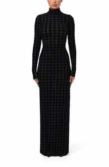 Naked Wardrobe Burnout Long Sleeve Maxi Dress